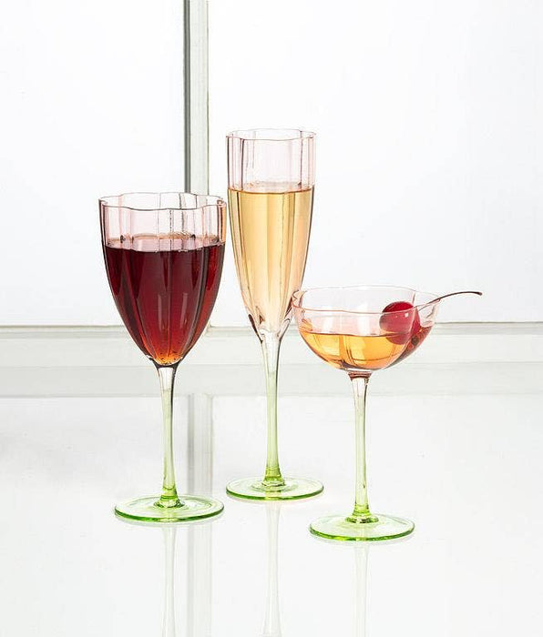 Abbott - Flower Look Wine Glass-8.5"H(13oz)