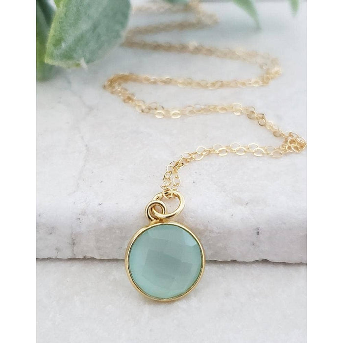 Sosie Designs - Gold Aqua Chalcedony Necklace