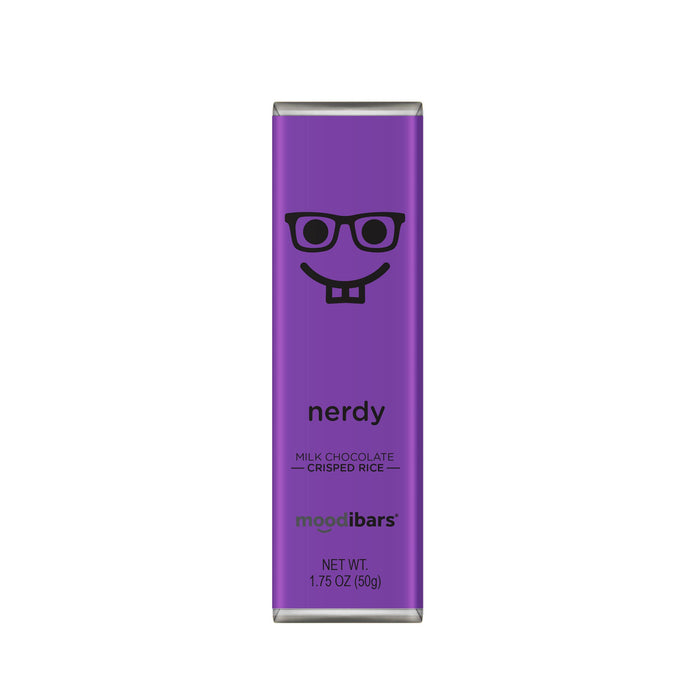 Astor Chocolate Corp. - Moodibars® NERDY fine Milk Chocolate Crisped Rice 1.75oz bar