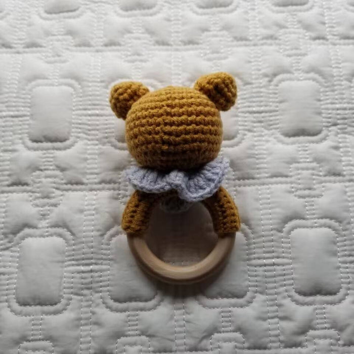 D & C TOYS - Baby Hand Crochet Rattle Toy - Bear