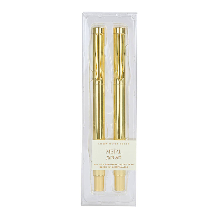 Sweet Water Decor - *NEW* Gold Metal Pen Set - Stationery, Home Decor, & Gifts