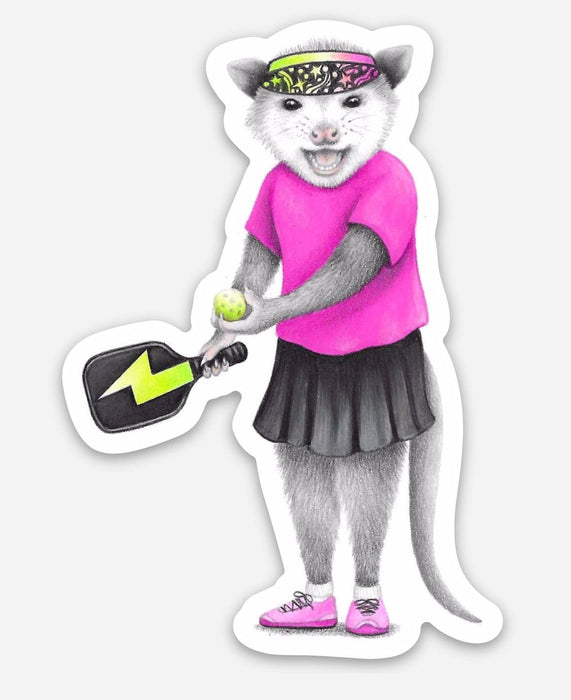 Abundance Illustration - Pickleball Possum sticker