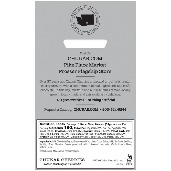 Chukar Cherry Company - 2.75 oz Classic Milk Cherries - Milk Chocolate