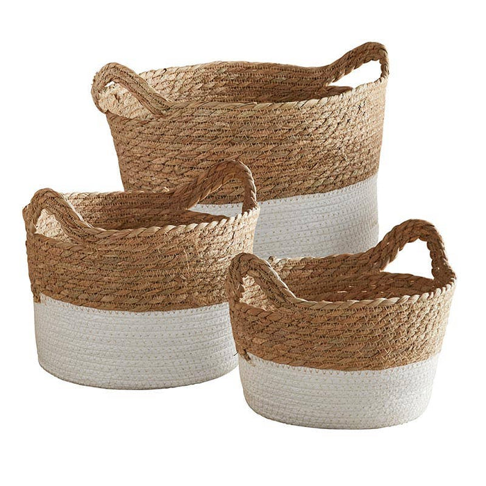 47th & Main (Creative Brands) - Short Cream Baskets, varied sizes