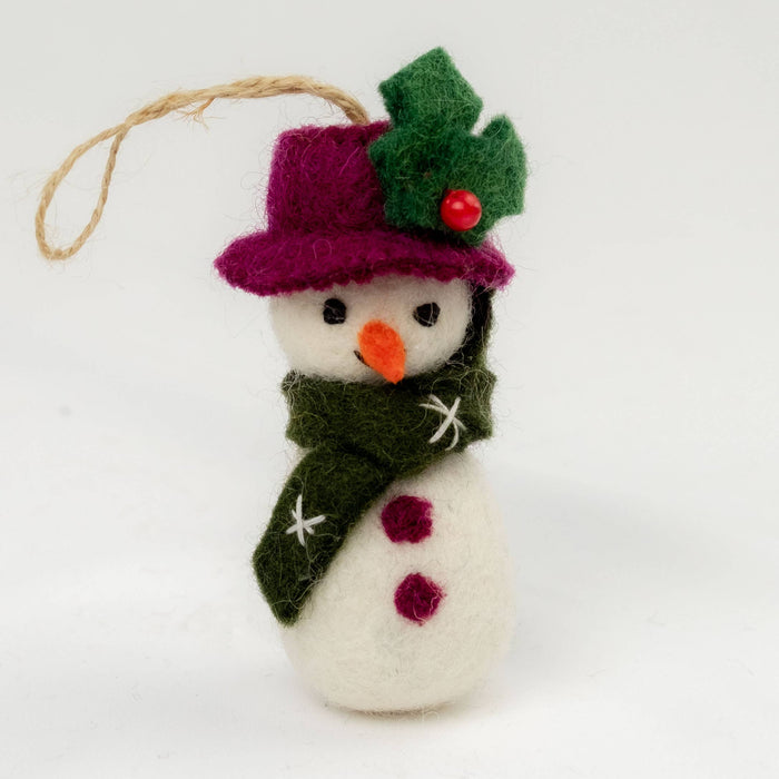 The Winding Road - Winter Ornament Felt Snowmen Assorted