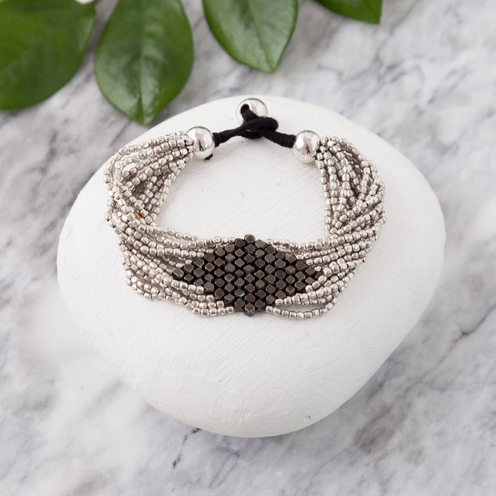 Baizaar - Two Tone Brass Diamond Bracelet