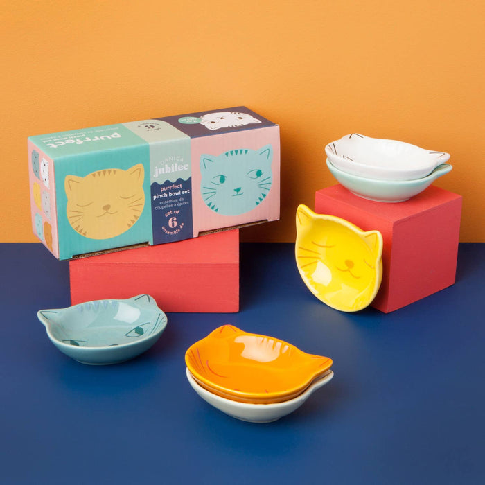 Danica Jubilee - Purrfect Shaped Cat Pinch  Bowls