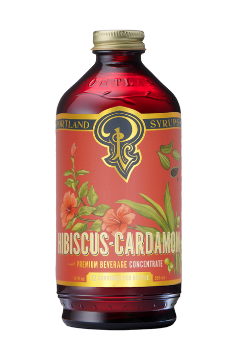 Portland Syrups - Hibiscus Cardamom Syrup 12oz  - cocktail / mocktail mixer