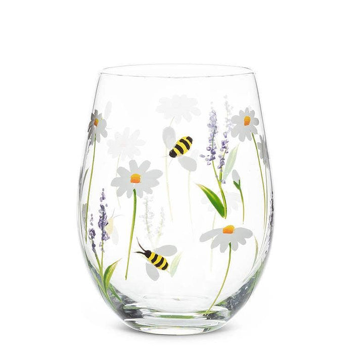Abbott - Lavender & Bees Stemless Glass-4.5"H(18oz)