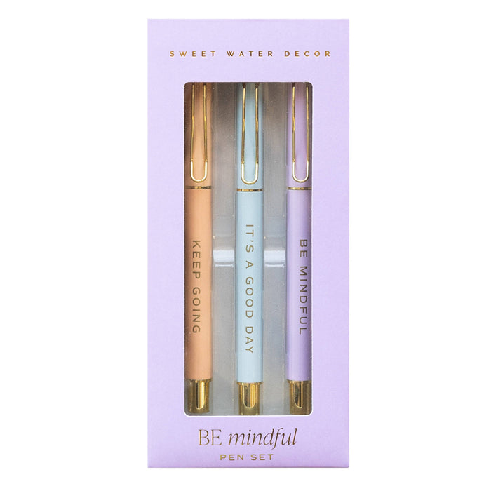 Sweet Water Decor Be Mindful Metal Pen Set