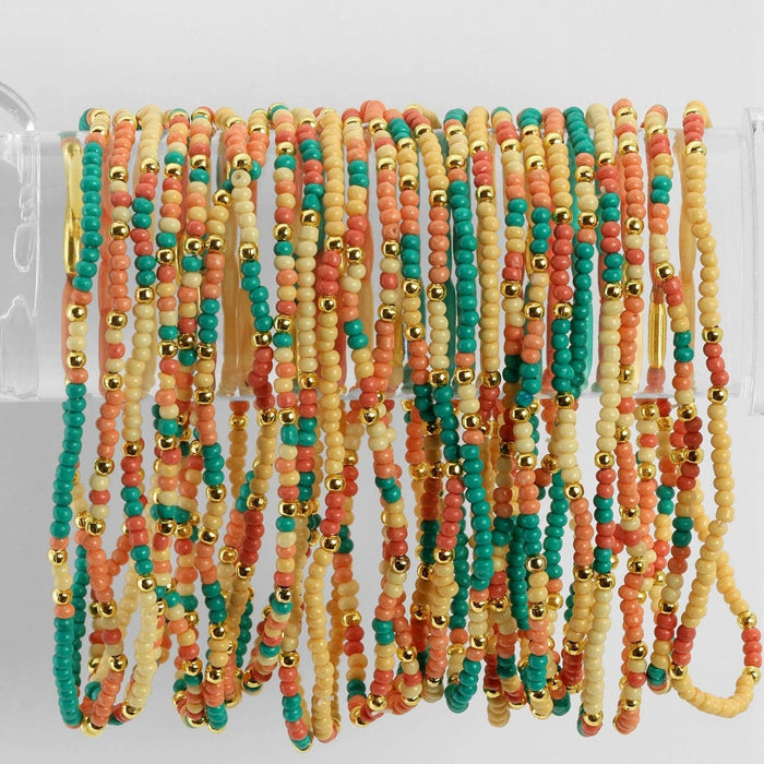 Splendid Iris - Set/24 Asst 2mm Stretch Seed Bead Bracelets
