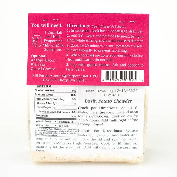 Rill Foods - Small Basin Potato Soup Mix