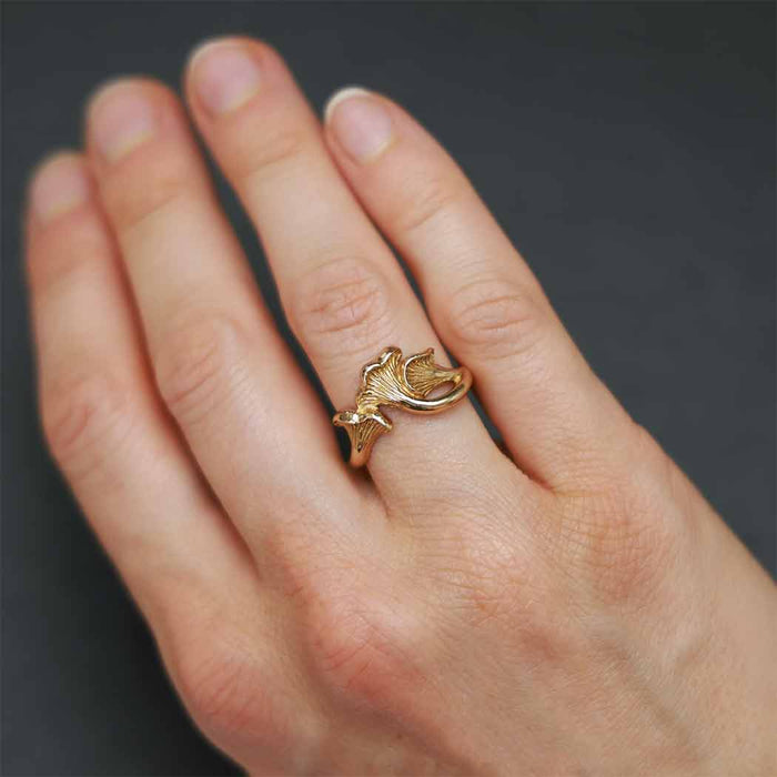 Nina Designs - Sterling Silver or Bronze Chanterelle Mushroom Ring