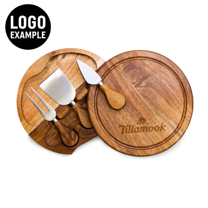 Picnic Time Family of Brands - Acacia Brie Cheese Cutting Board & Tools