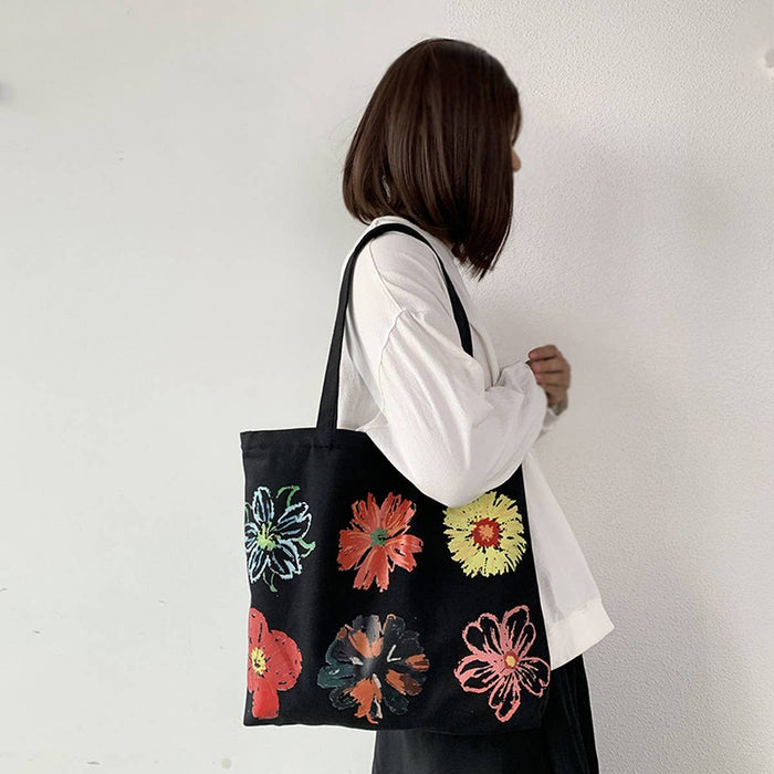 ACCITY - SPRING AND SUMMER CASUAL LITERARY CANVAS BAG_CWAB2143