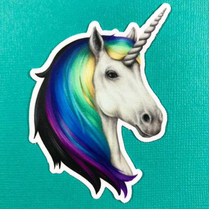 Abundance Illustration White unicorn sticker