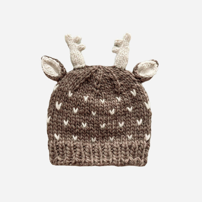The Blueberry Hill - Sawyer Deer Hat Tan Woodland Brown Baby Beanie Photoshoot