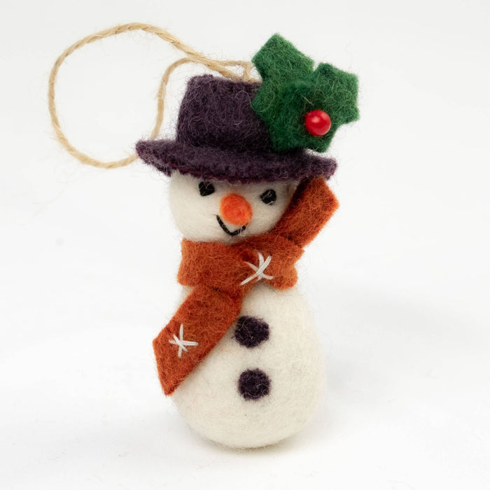 The Winding Road - Winter Ornament Felt Snowmen Assorted