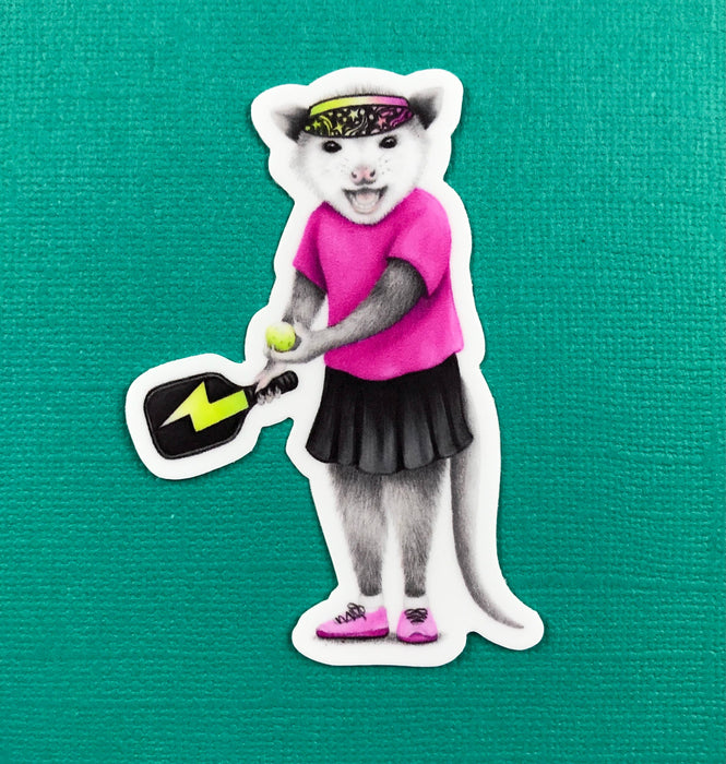 Abundance Illustration - Pickleball Possum sticker