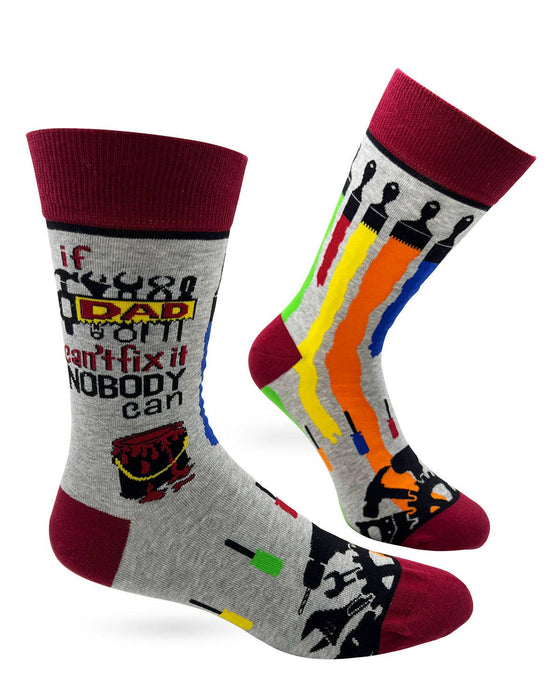 Fabdaz - If Dad Can't Fix it Nobody Can Men's Novelty Crew Socks