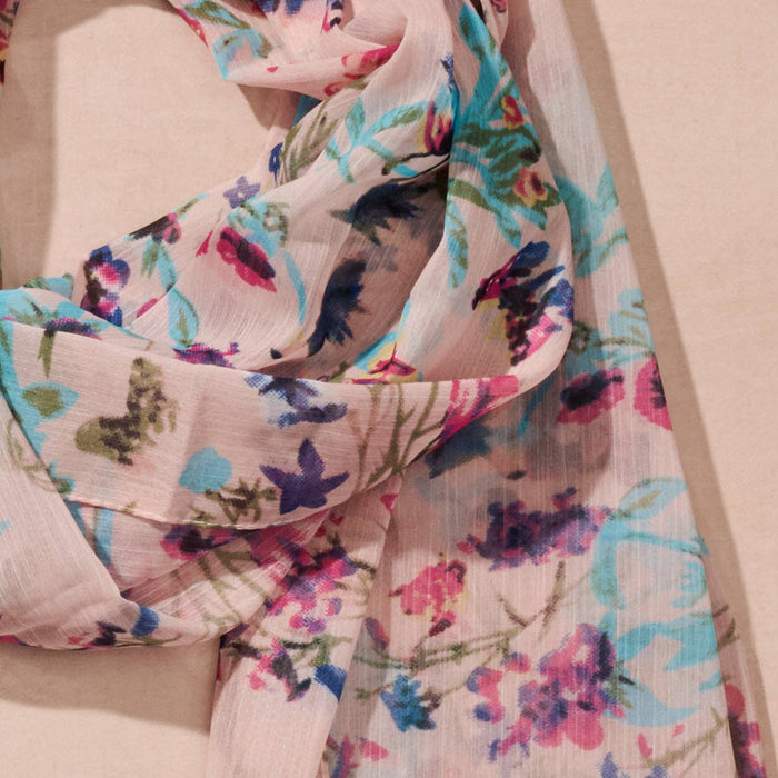 Ten Thousand Villages - Komal Floral and Butterfly Chiffon Scarf