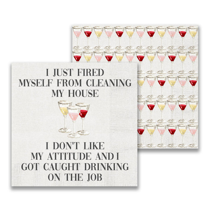 French Graffiti - I Just Fired Myself Cocktail Napkin
