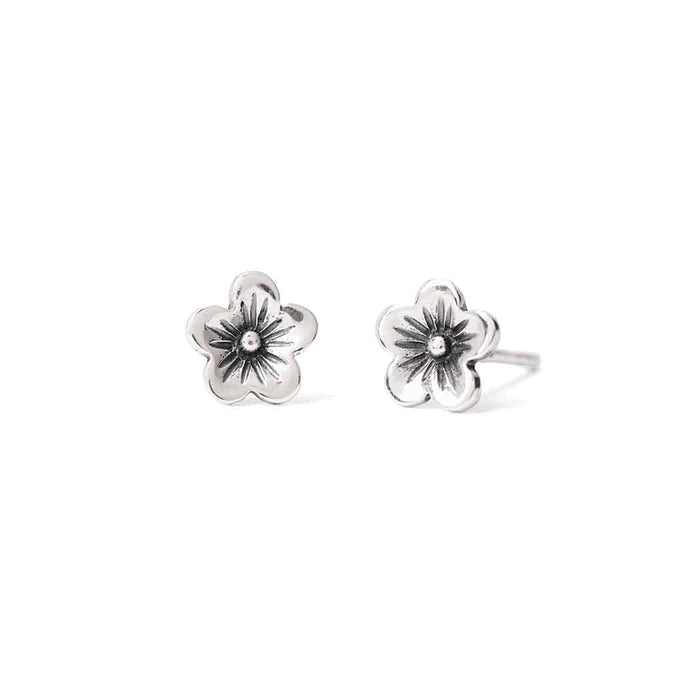 Nina Designs - Sterling Silver or Bronze Cherry Blossom Stud Earrings 6x6mm