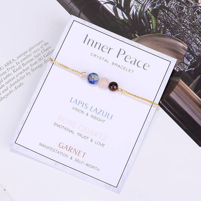 Gypsy Soul - Gold Chain Empowerment Bracelets -Inner Peace - 6 Pcs