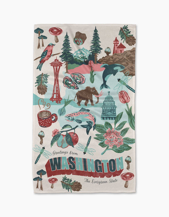 Geometry - Greetings From Washington Tea Towel