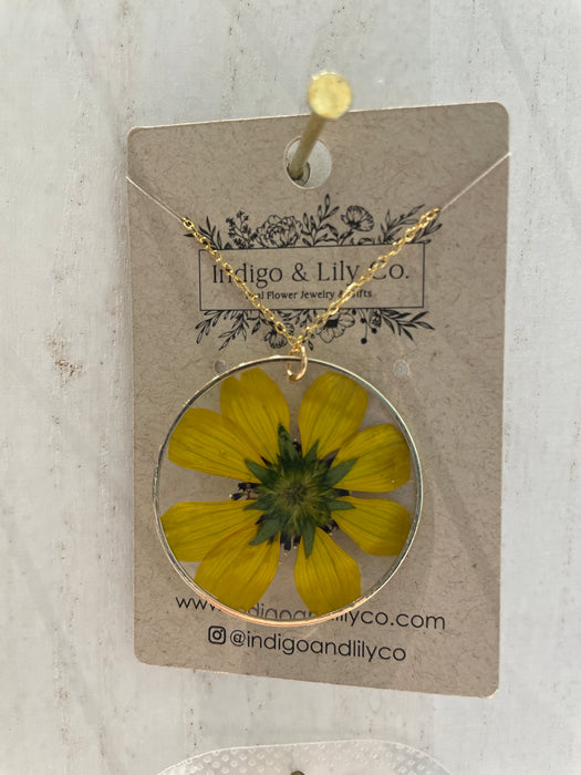 Indigo & Lily sunflower necklace