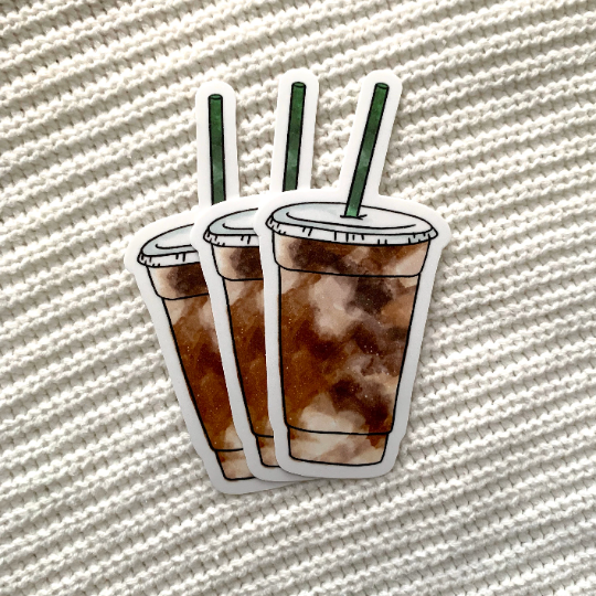 Elyse Breanne Design - Iced Coffee Sticker 4x2in.