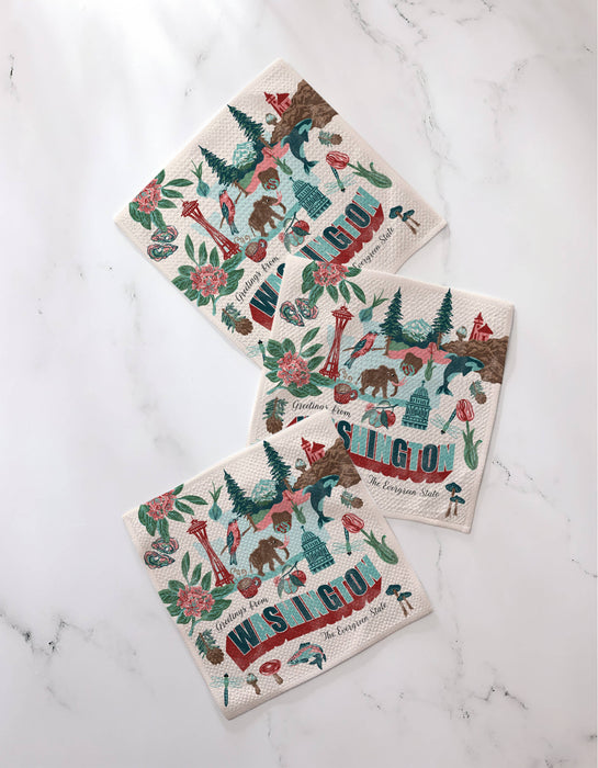 Geometry - Greetings From Washington Dishcloth Set
