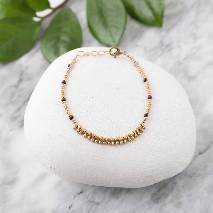 Baizaar - Brass Beaded Clasp Bracelet