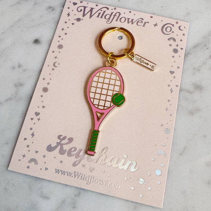 Wildflower + Co. - Tennis Racket Enamel Keychain, ALL COLORS