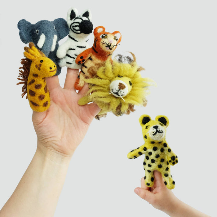 The Winding Road Felt Finger Puppets  - assorted Jungle Jamboree animals