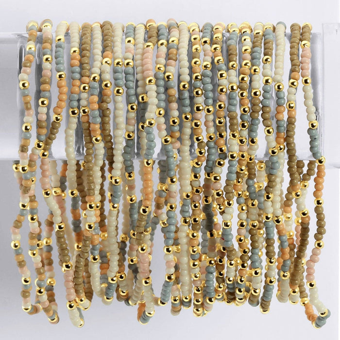 Splendid Iris - Set/24 Asst 2mm Stretch Seed Bead Bracelets