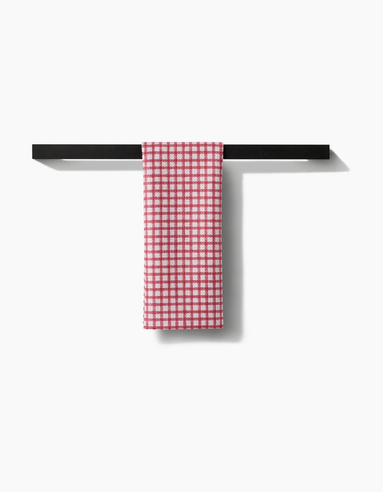 Geometry - Fireside Plaid Red Tea Towel