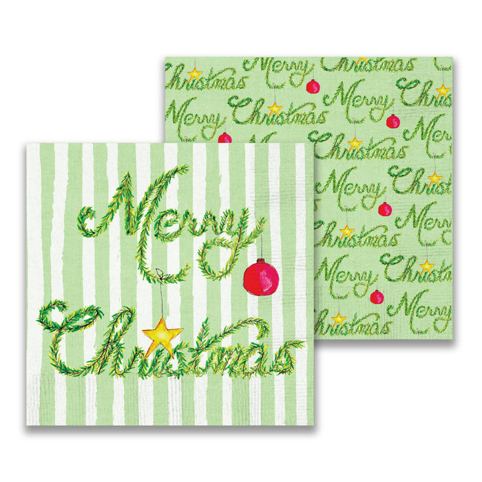 French Graffiti - Merry Christmas Garland Cocktail Napkin