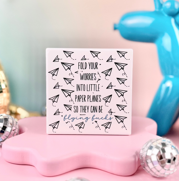 HandCrofted - Flying Fuck Ceramic Coaster