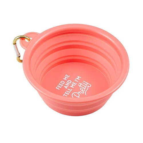 Santa Barbara Design Studio by Creative Brands Collapsible Dog Bowl - Feed Me and Tell Me I'm Pretty