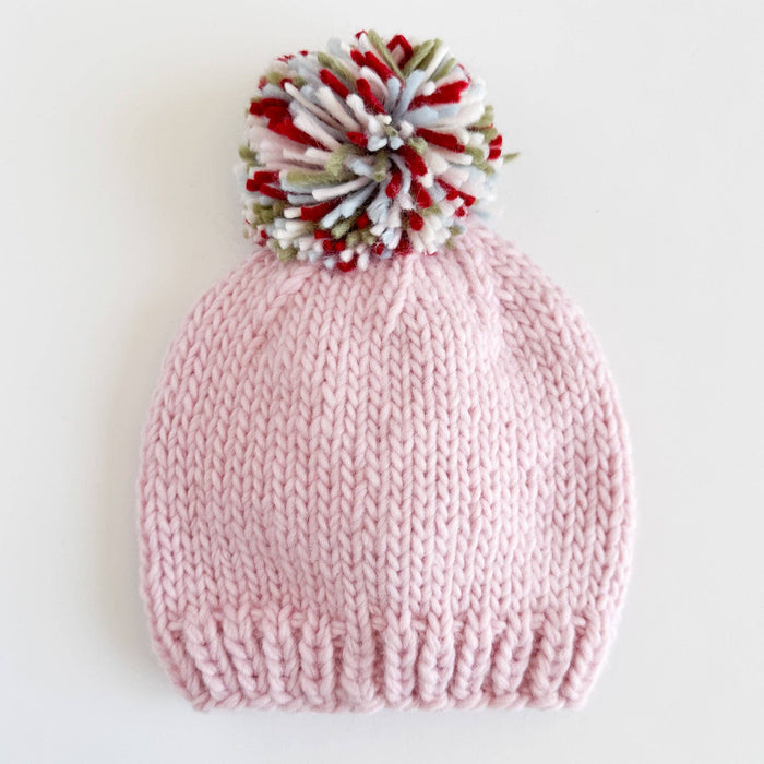 Figgy Friends - Merry Hat Pink Baby Kid Girl Knit Beanie Christmas Holiday