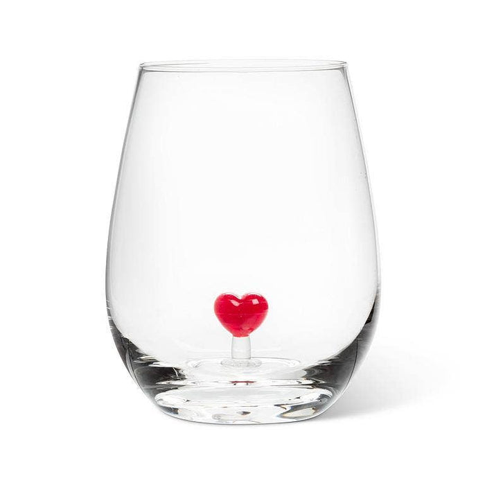 Abbott - Heart Icon Stemless Wine Glass-4.5"H (20oz)