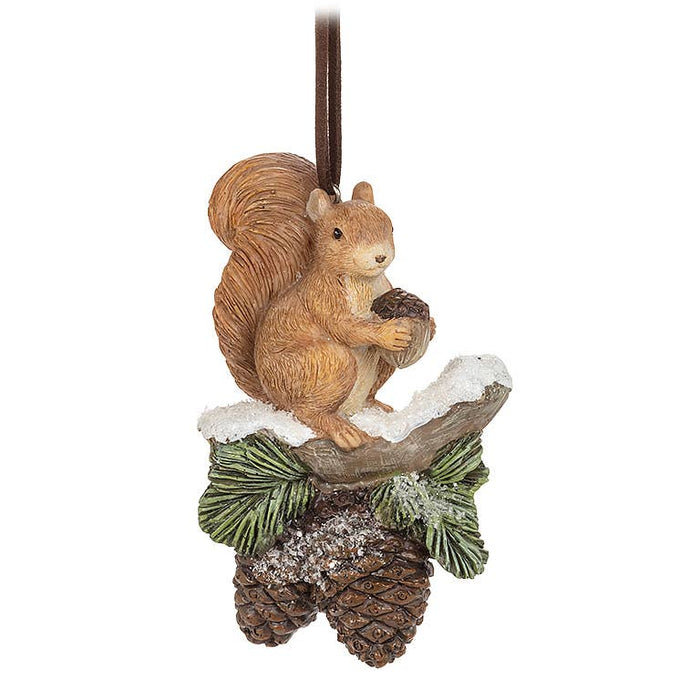 Abbott - Critter on Pinecone Ornament-3 Assorted-2.5"H-472