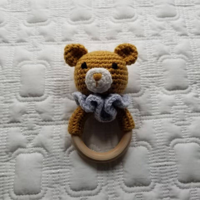 D & C TOYS - Baby Hand Crochet Rattle Toy - Bear