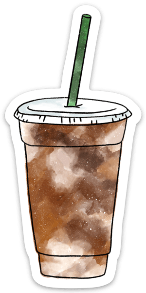 Elyse Breanne Design - Iced Coffee Sticker 4x2in.