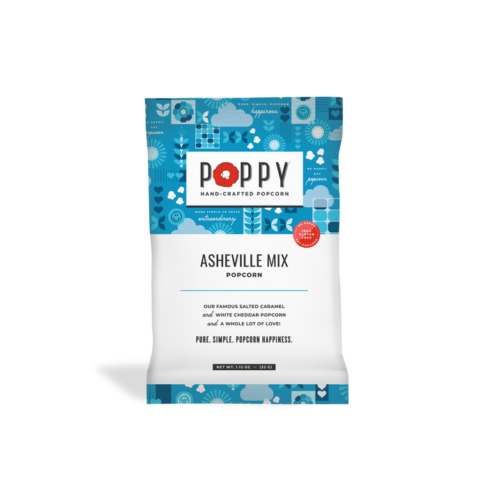 Poppy Hand-Crafted Popcorn - Asheville Mix Snack Bag