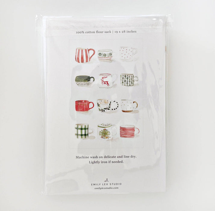 emily lex studio - Christmas mugs tea towel