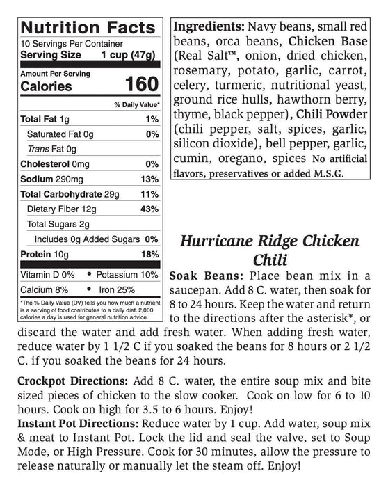 Rill Foods - Large Hurricane Ridge Chicken Chili Soup Mix