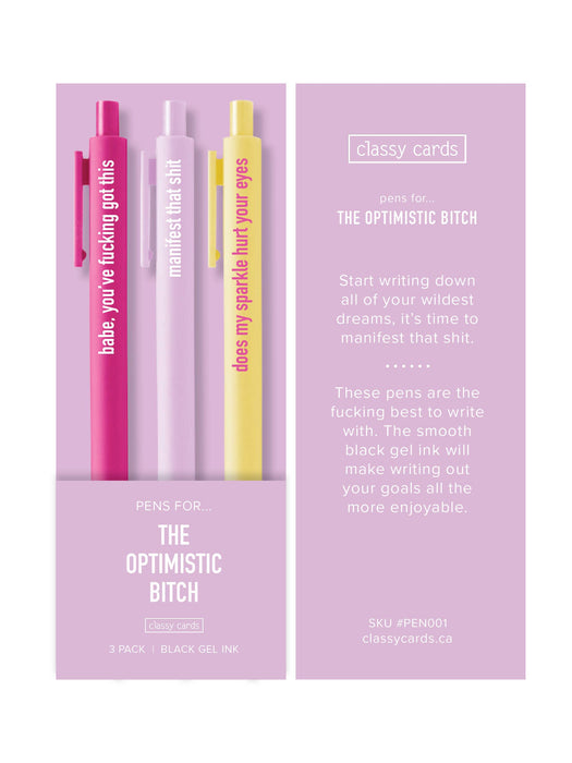 Classy Cards Creative - Optimistic Bitch Pens