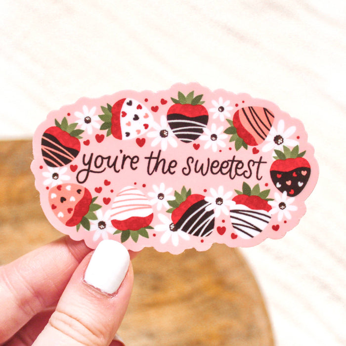 Elyse Breanne Design - You're the Sweetest Strawberry Sticker 3.25x2in Valentine's